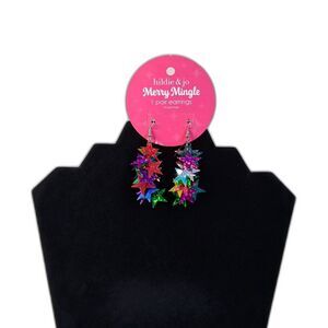 Hildie & Jo Merry Mingle Colorful Paper Stars Nickle Free Dangle Drop Earrings